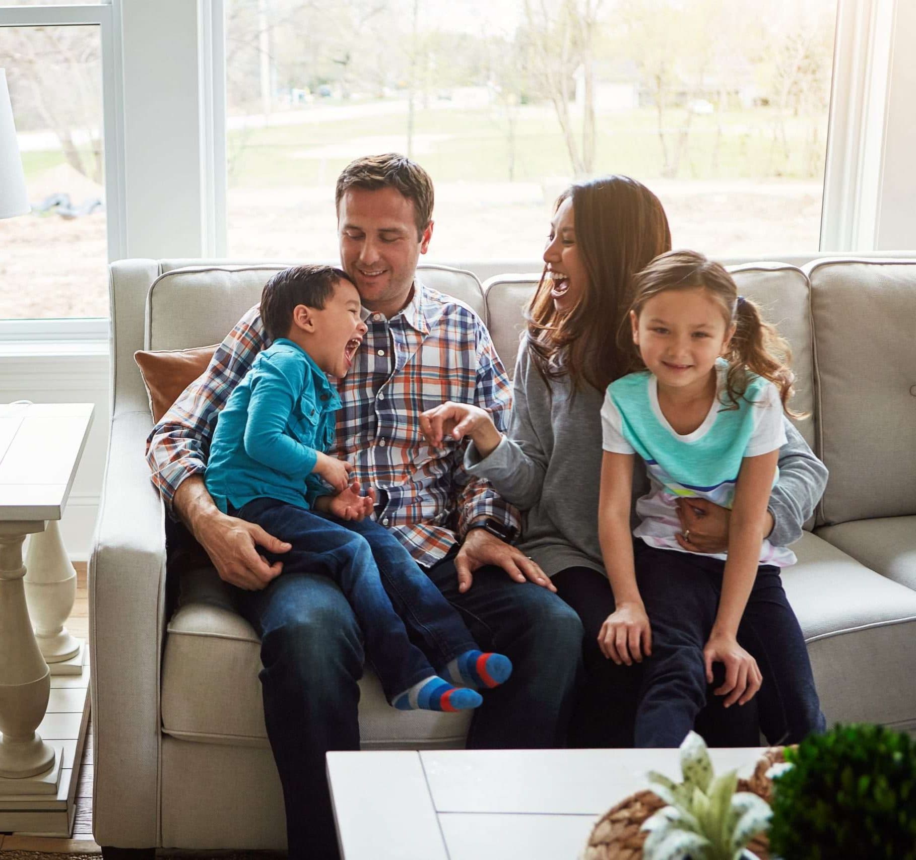 Family in healthy home